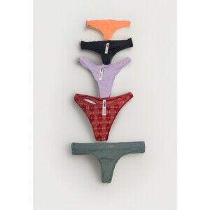 Victoria's Secret Thong Underwear Panties Size XS Lot Of  Red Hearts Black